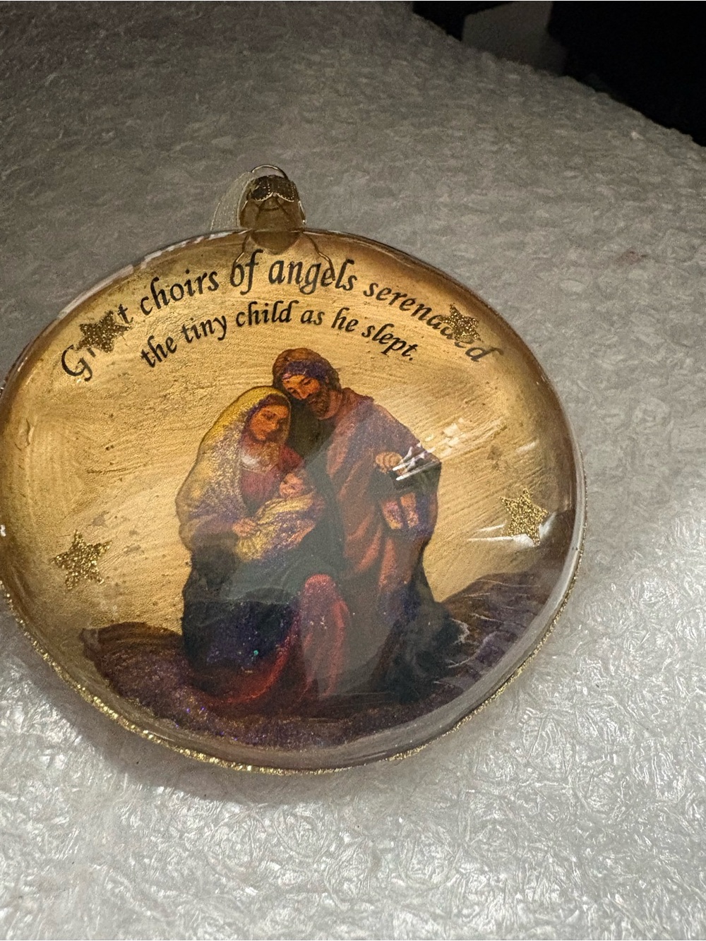 Robert Stanley Home Collection Nativity Disc Glass Christmas Ornament